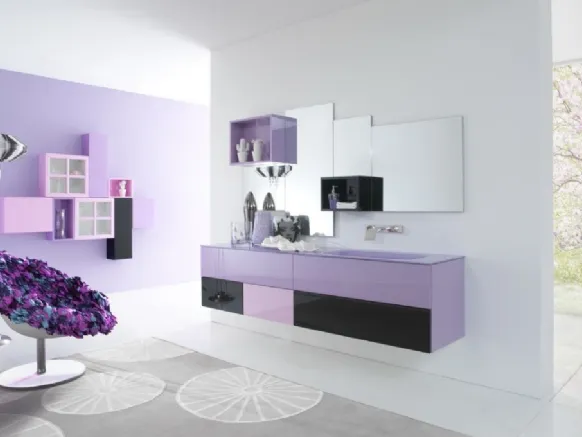 Mobile da bagno in laccato lucido Forme 08 di Synergie