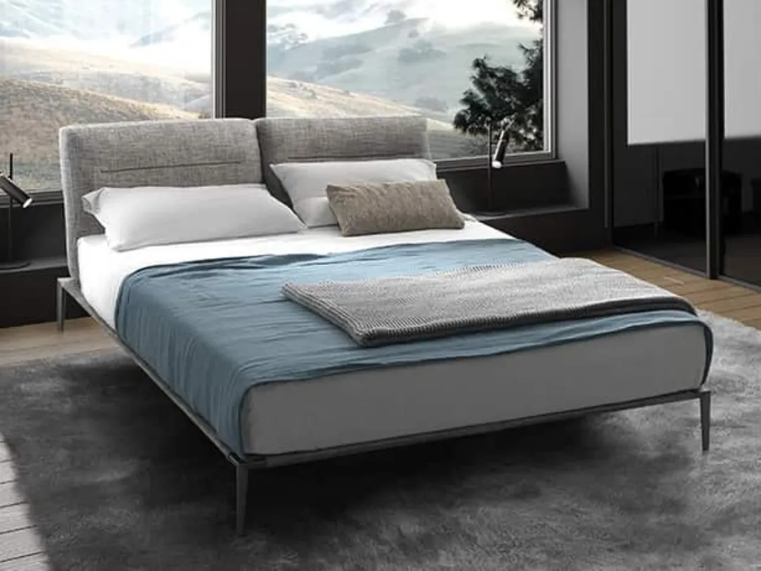 Letto Skip bed in tessuto imbottito di Barzaghi Salotti